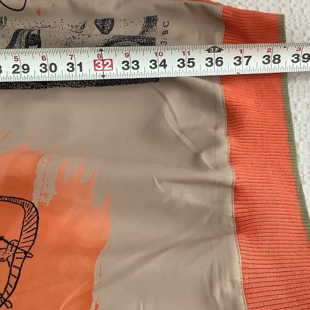 Orange and Beige Graphic Dress - Picture 4 of 6
